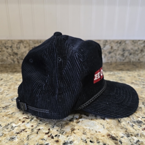 Vintage Corduroy Honda SnapBack Hat RARE 70s Black Rope AMA Pro Script Logo Cap - Picture 3 of 6
